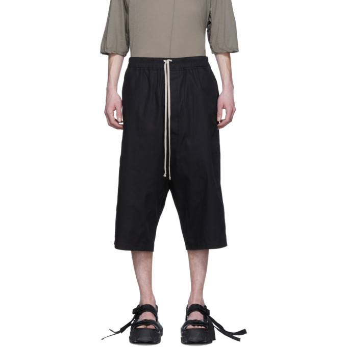 Rick Owens Drkshdw Black Drawstring Karloff Pods Shorts Rick Owens