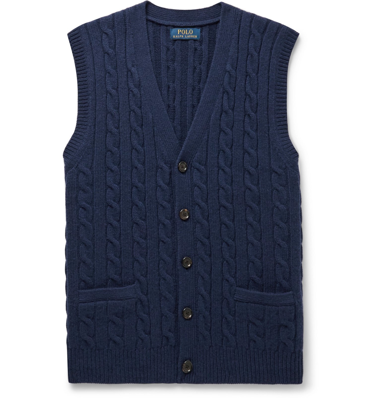Polo Ralph Lauren - Slim-Fit Cable-Knit Wool and Cashmere-Blend Sweater  Vest - Blue Polo Ralph Lauren