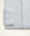 Brooks Brothers Men's Stretch Milano Slim-Fit Dress Shirt, Non-Iron Twill Stripe Ainsley Collar | Grey