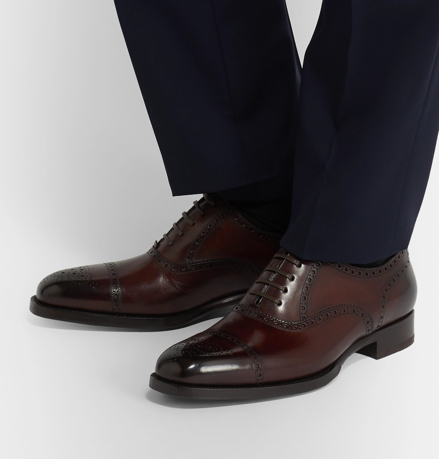 TOM FORD - Wessex Burnished-Leather Brogues - Brown TOM FORD