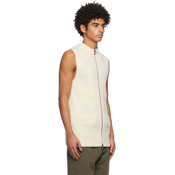 White Sleeveless Cardigan Haider Ackermann