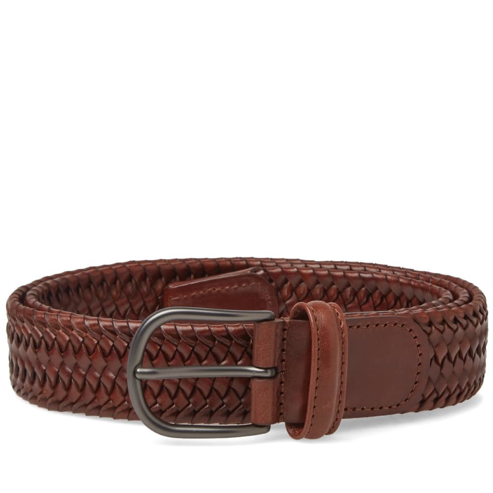 Anderson's Stretch Woven Leather Belt Tan Anderson's