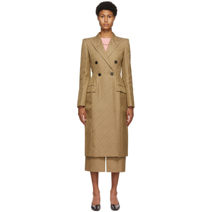 beige tailored coat