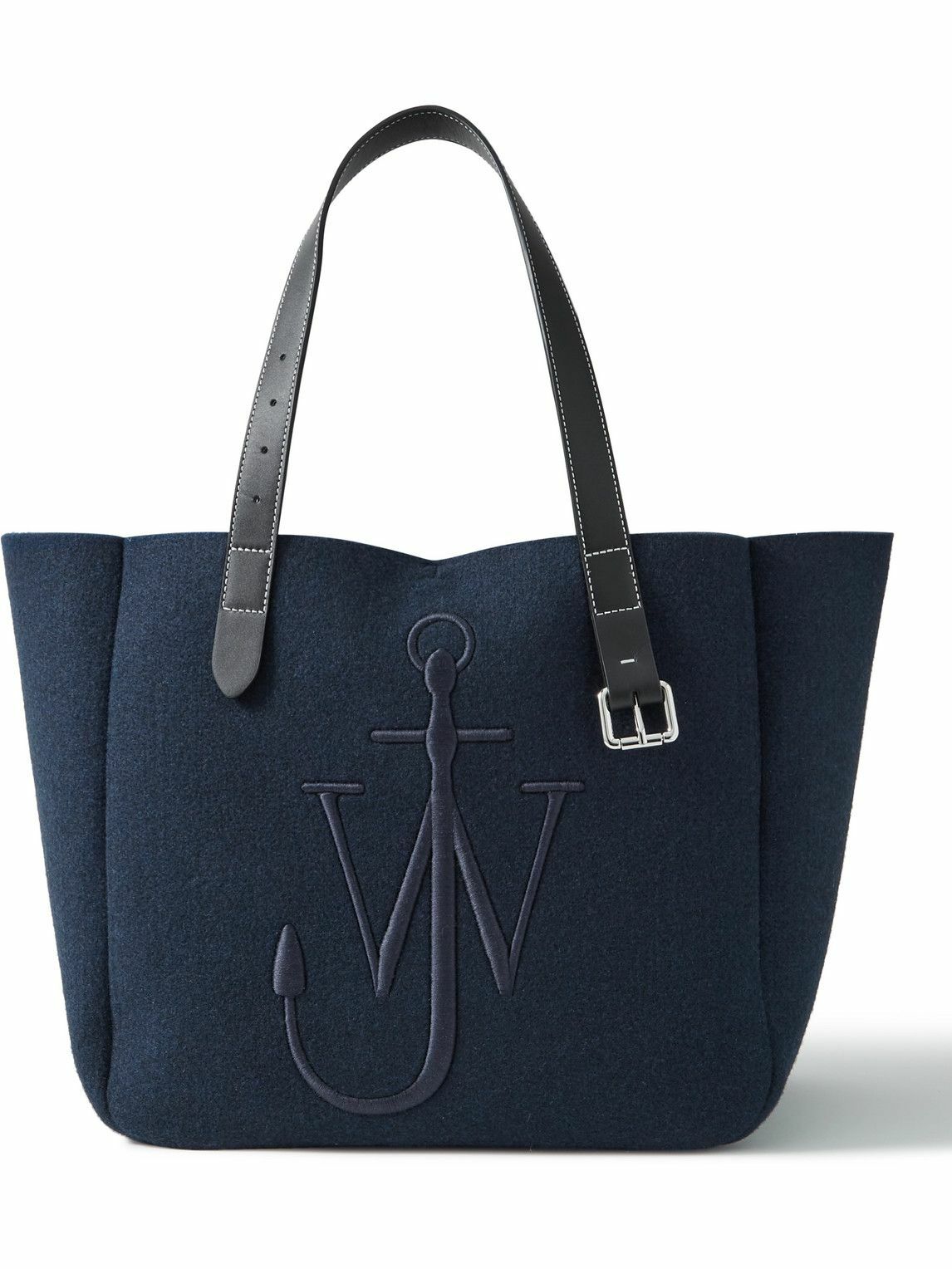 JW Anderson - Logo-Embroidered Leather-Trimmed Felt Tote Bag JW Anderson