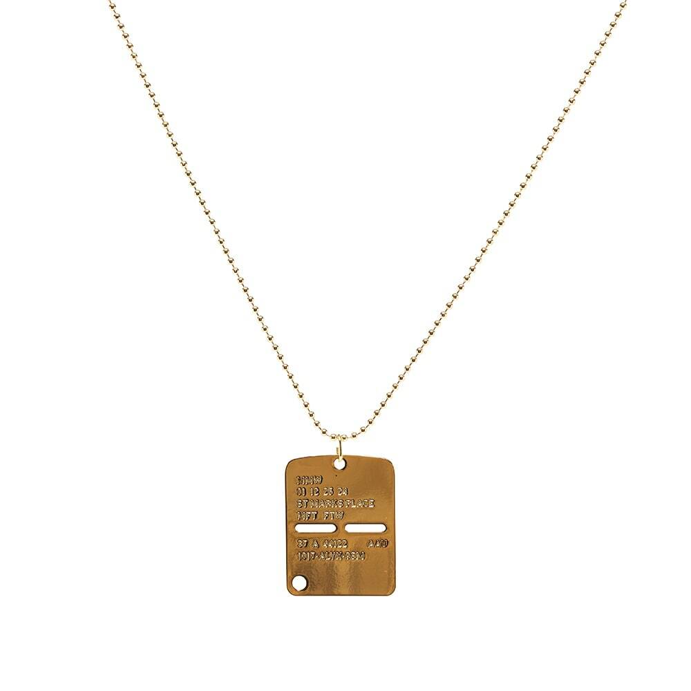 1017 ALYX 9SM Men's Military Tag Necklace in Gold Shiny