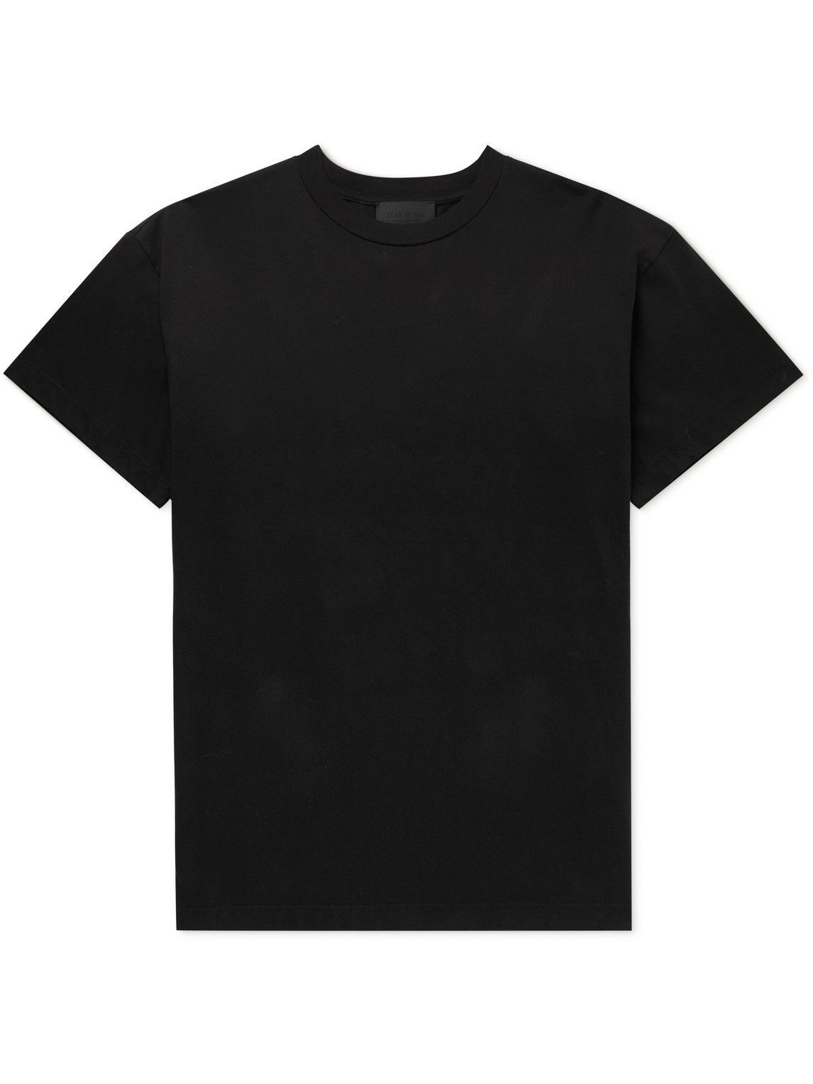 Fear of God - Logo-Flocked Cotton-Jersey T-Shirt - Black Fear Of God