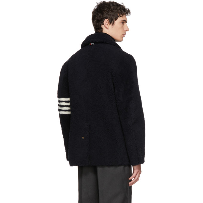 thom browne shearling peacoat