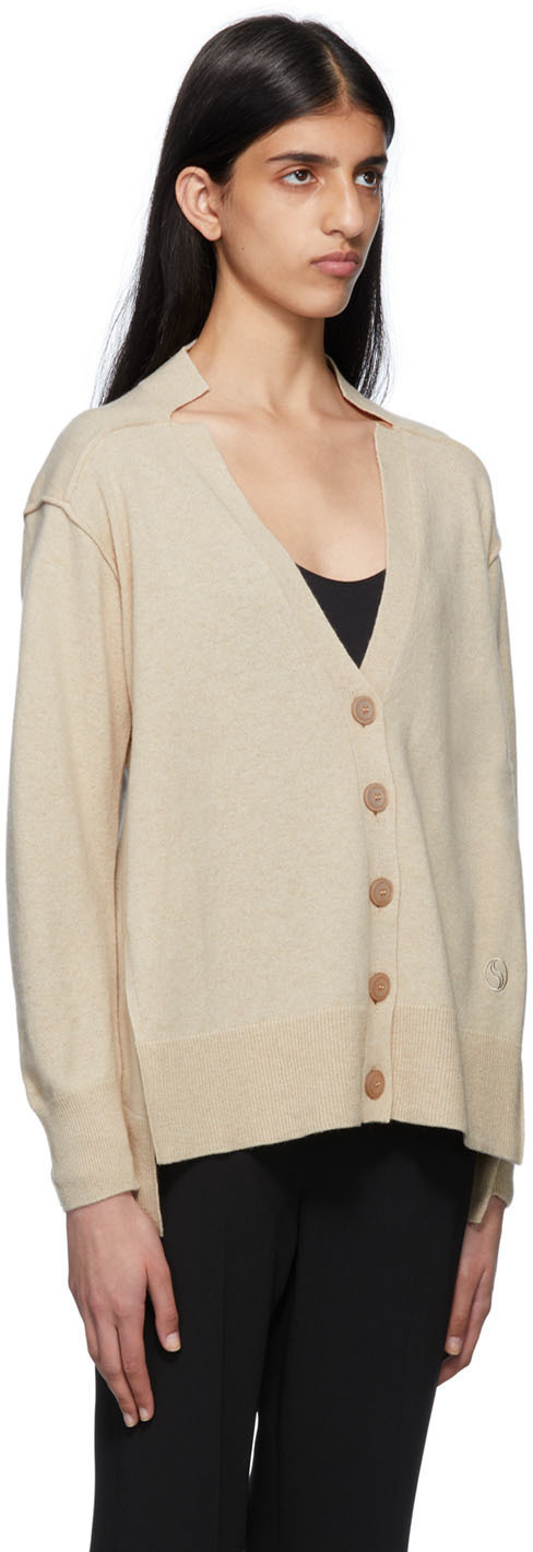 Stella McCartney Beige Regenerated Cashmere Cardigan Stella McCartney