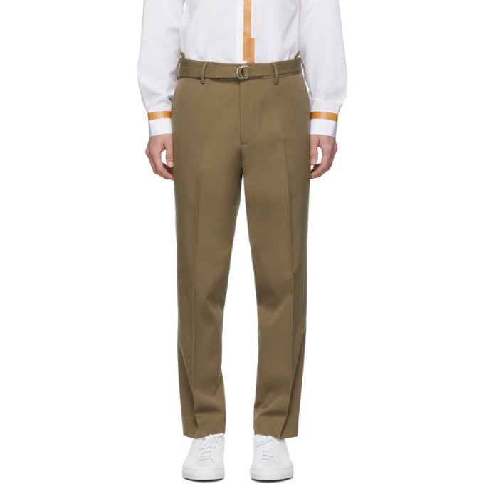 Helmut Lang Brown Cropped Slim Trousers 