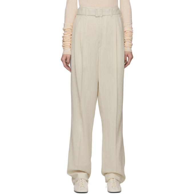 off white wool pants