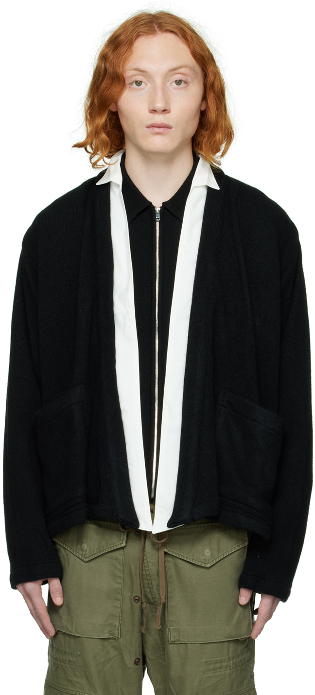 Greg Lauren Black Open Front Cardigan Greg Lauren