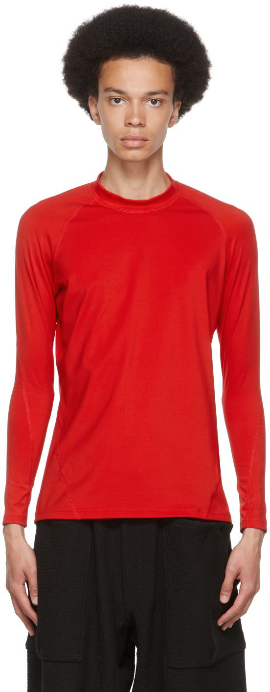 Y-3 Red Rash Guard Long Sleeve T-Shirt Y-3