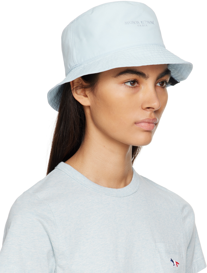 Maison Kitsuné Blue Technical Bucket Hat Maison Kitsune