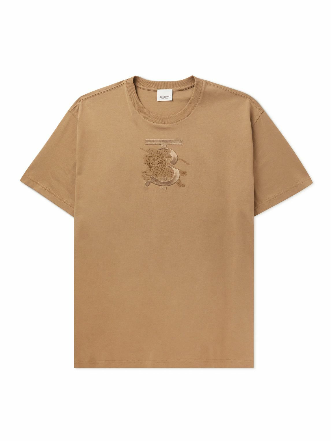 Burberry - Logo-Detailed Cotton-Jersey T-Shirt - Brown Burberry