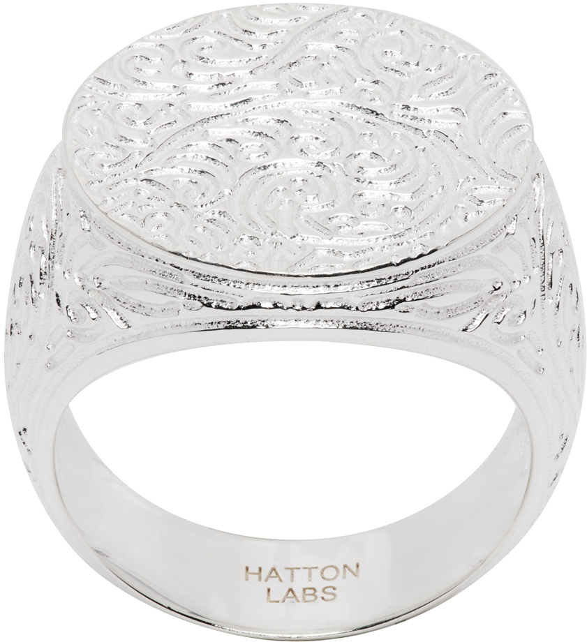 Hatton Labs Silver Decorato Sovereign Ring Hatton Labs