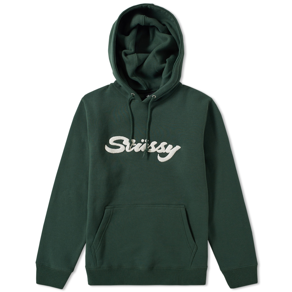 stussy chenille applique hoodie