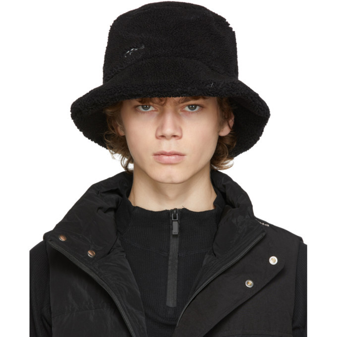 black fleece bucket hat