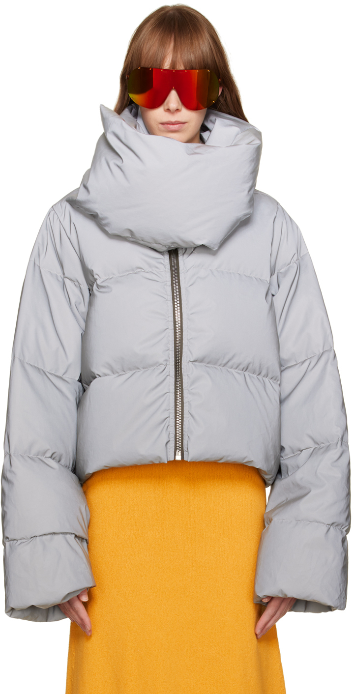Photo: Rick Owens Gray Funnel Neck Down Jacket