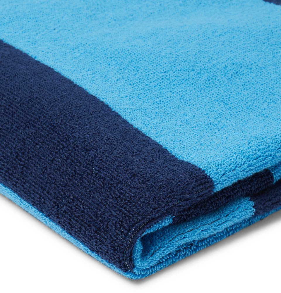 Orlebar Brown - Seymour Logo-Detailed Cotton-Terry Beach Towel - Blue ...