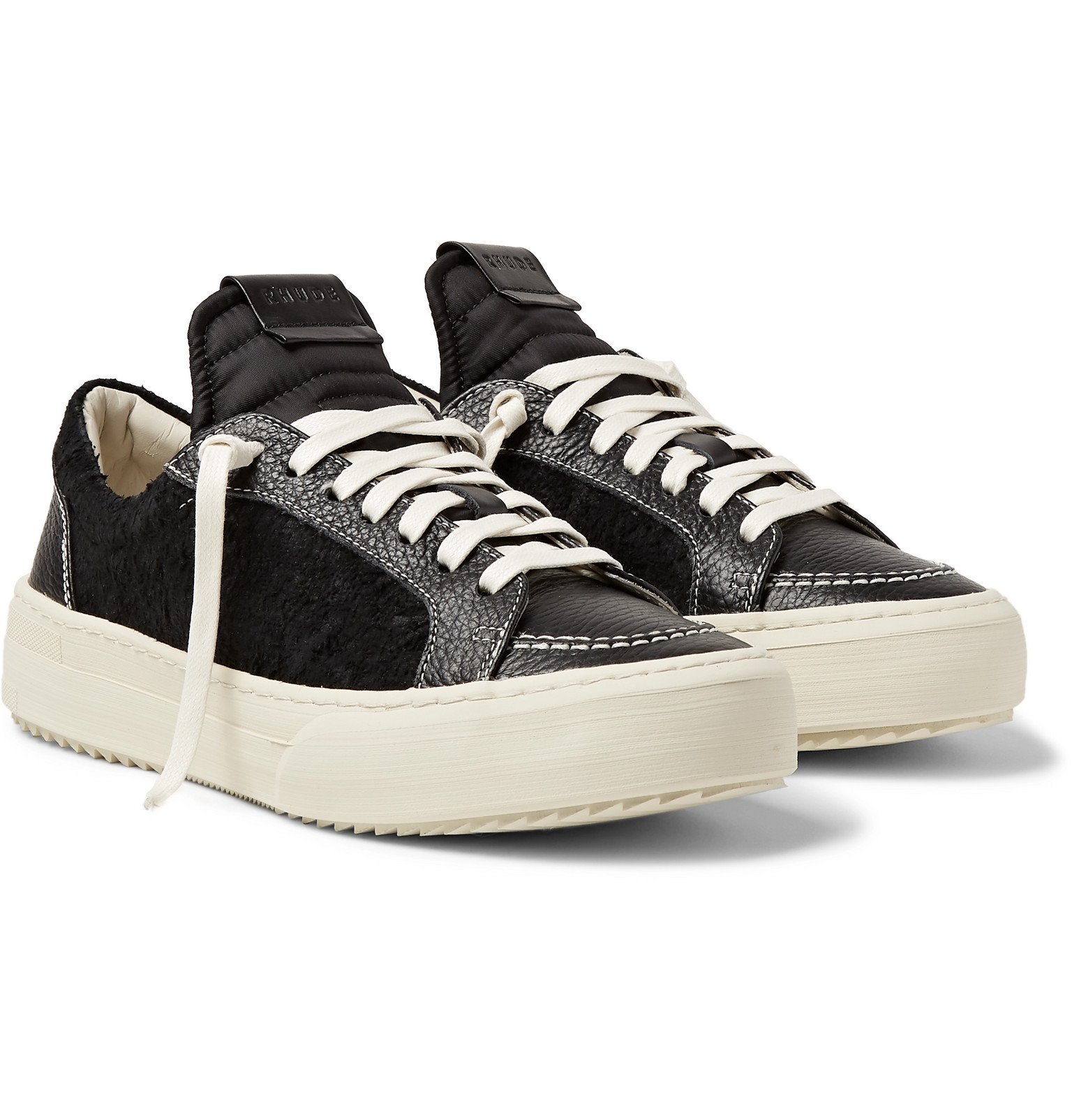 Rhude - RH V1 Full-Grain Leather and Suede Sneakers - Black Rhude