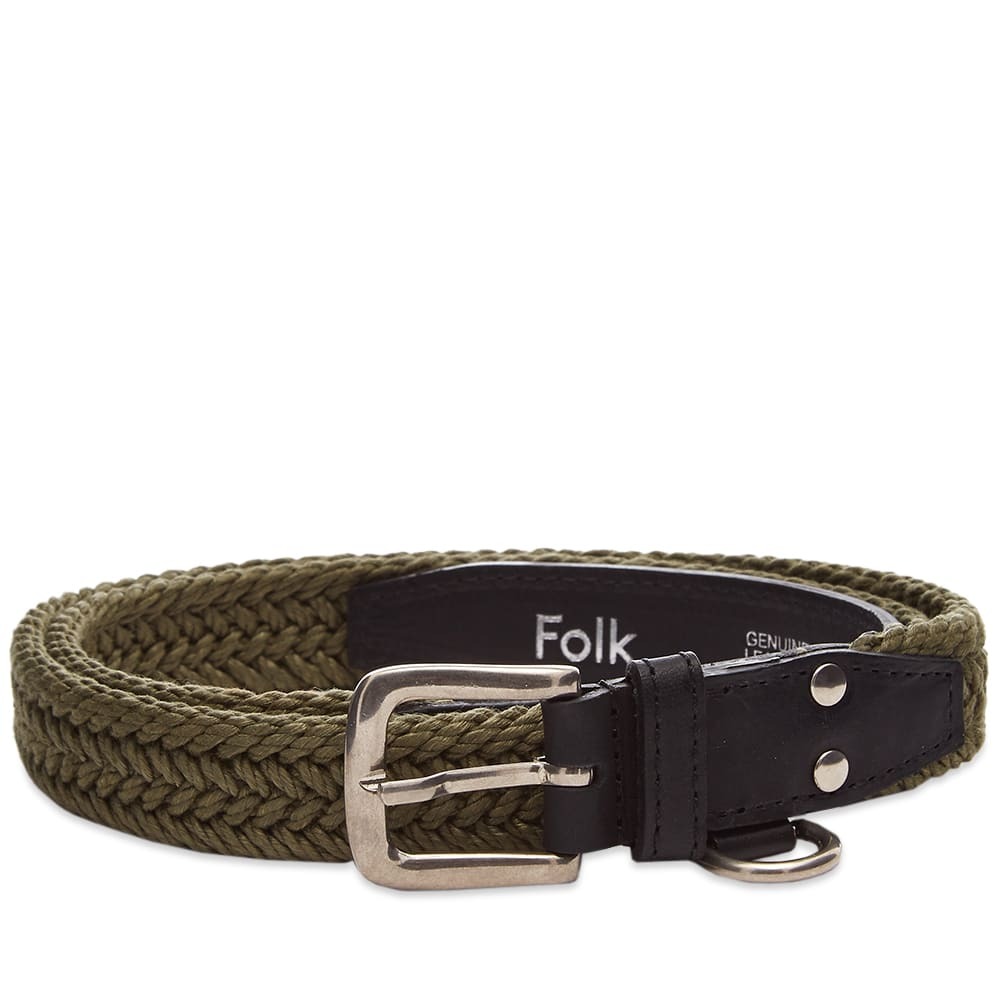 Folk Men's Assembly Belt in Olive Folk