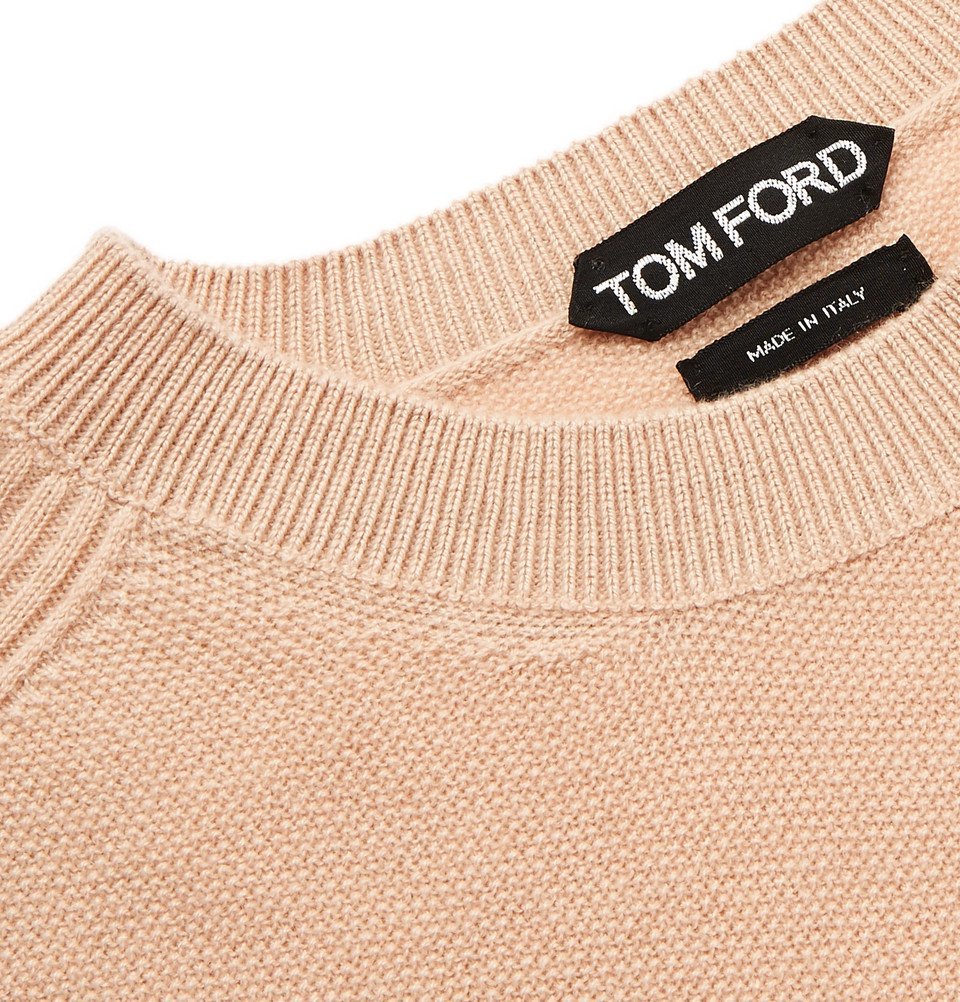 TOM FORD - Waffle-Knit Cashmere Sweater - Men - Neutral TOM FORD