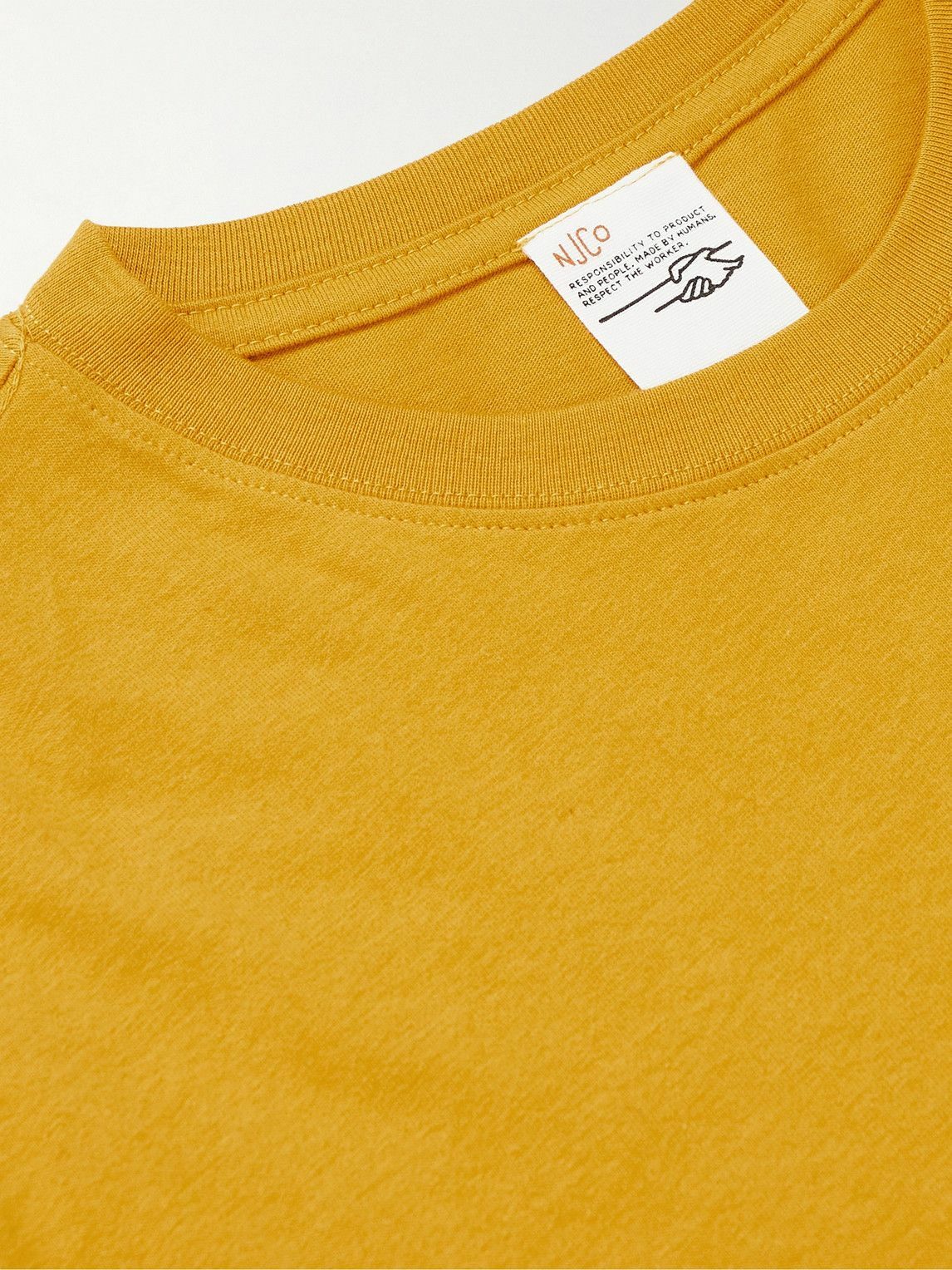 Nudie Jeans - Leffe Logo-Appliquéd Cotton-Jersey T-Shirt - Yellow Nudie ...