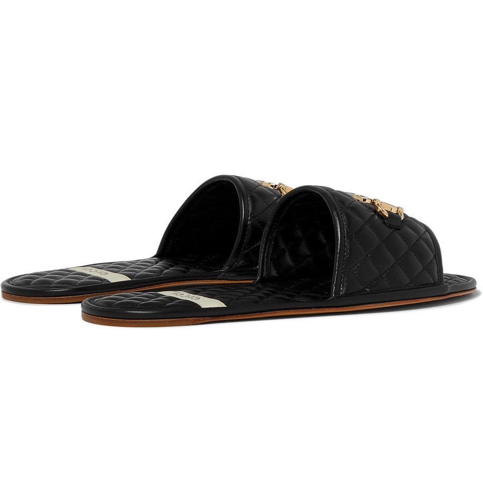 Gucci Horsebit Quilted Leather Slides Black Gucci