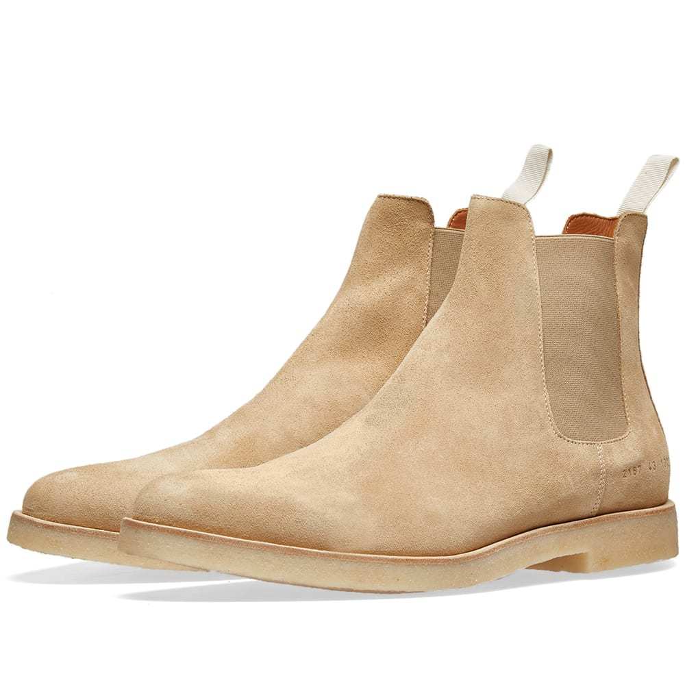 common projects chelsea boots tan