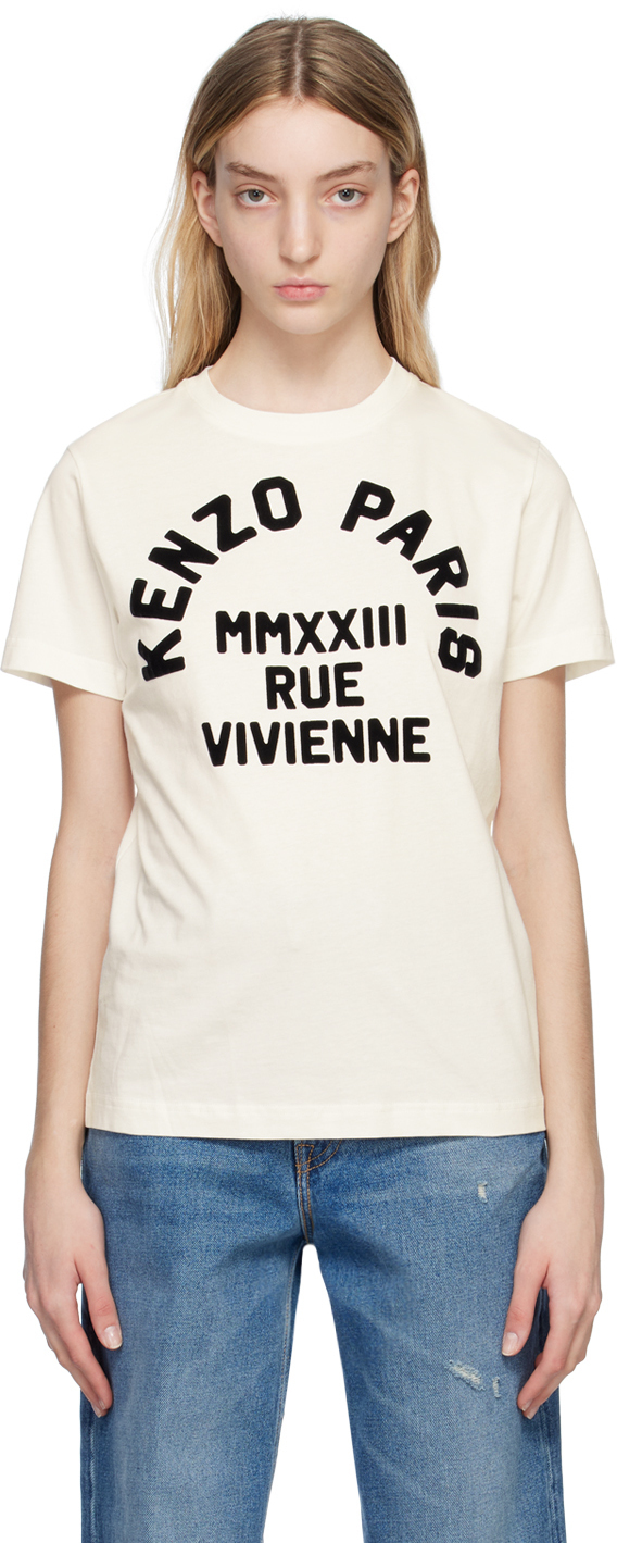Kenzo Off-White Kenzo Paris Flocked T-Shirt Kenzo