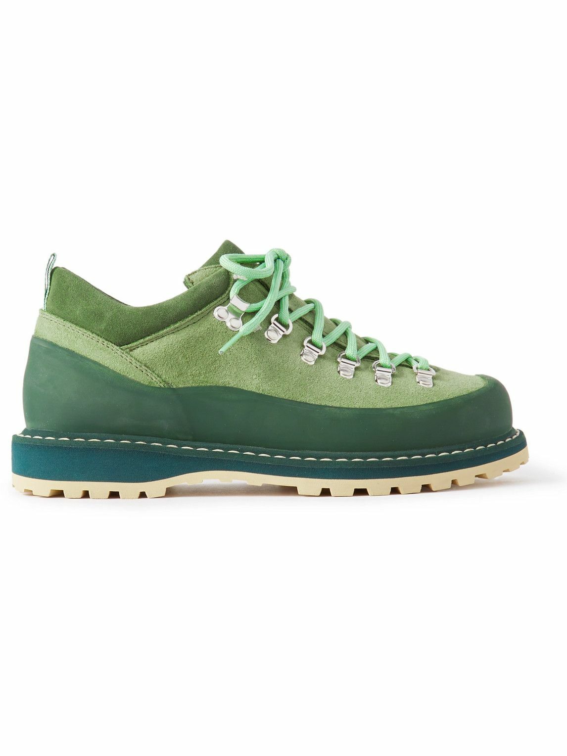 Photo: Diemme - Roccia Basso Rubber-Trimmed Suede Hiking Boots - Green