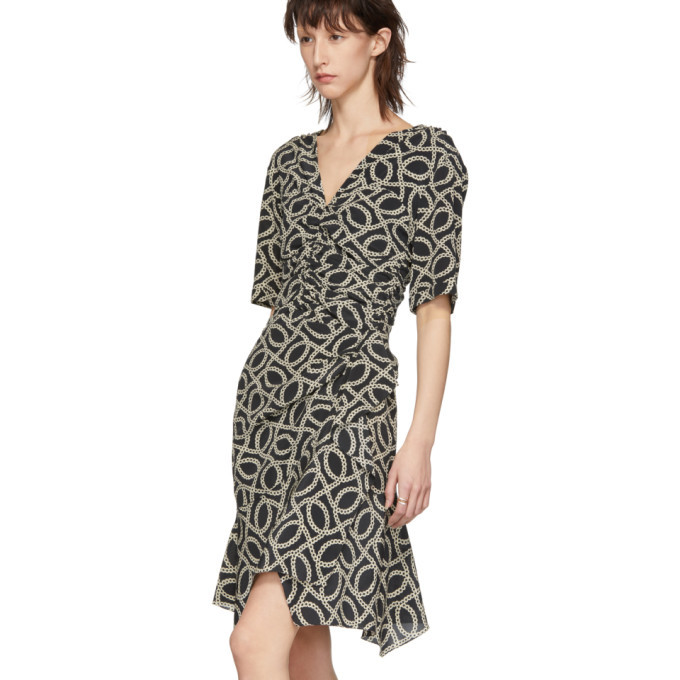 Isabel Marant Black and Off-White Arodie Dress Isabel Marant