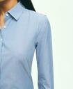 Brooks Brothers Women's Fitted Stretch Supima Cotton Non-Iron Mini Stripe Dress Shirt | Bright Blue