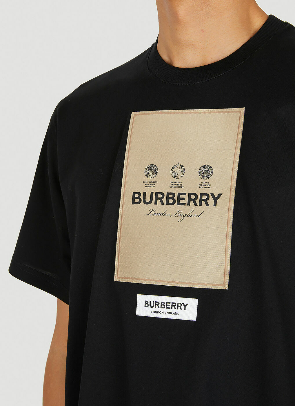 Logo Patch T-Shirt in Black Burberry