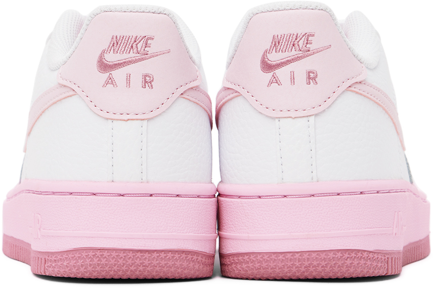 Nike Kids White & Pink Air Force 1 Big Kids Sneakers Nike