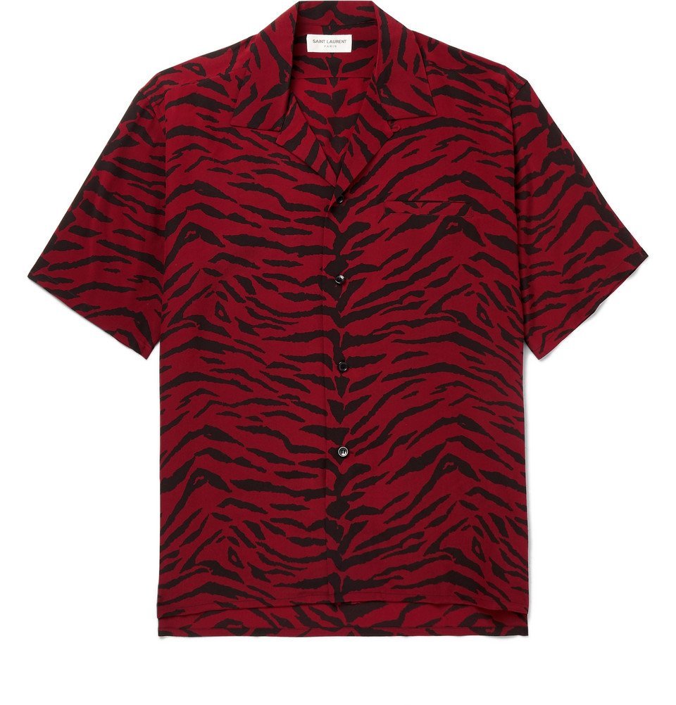 red zebra print shirt