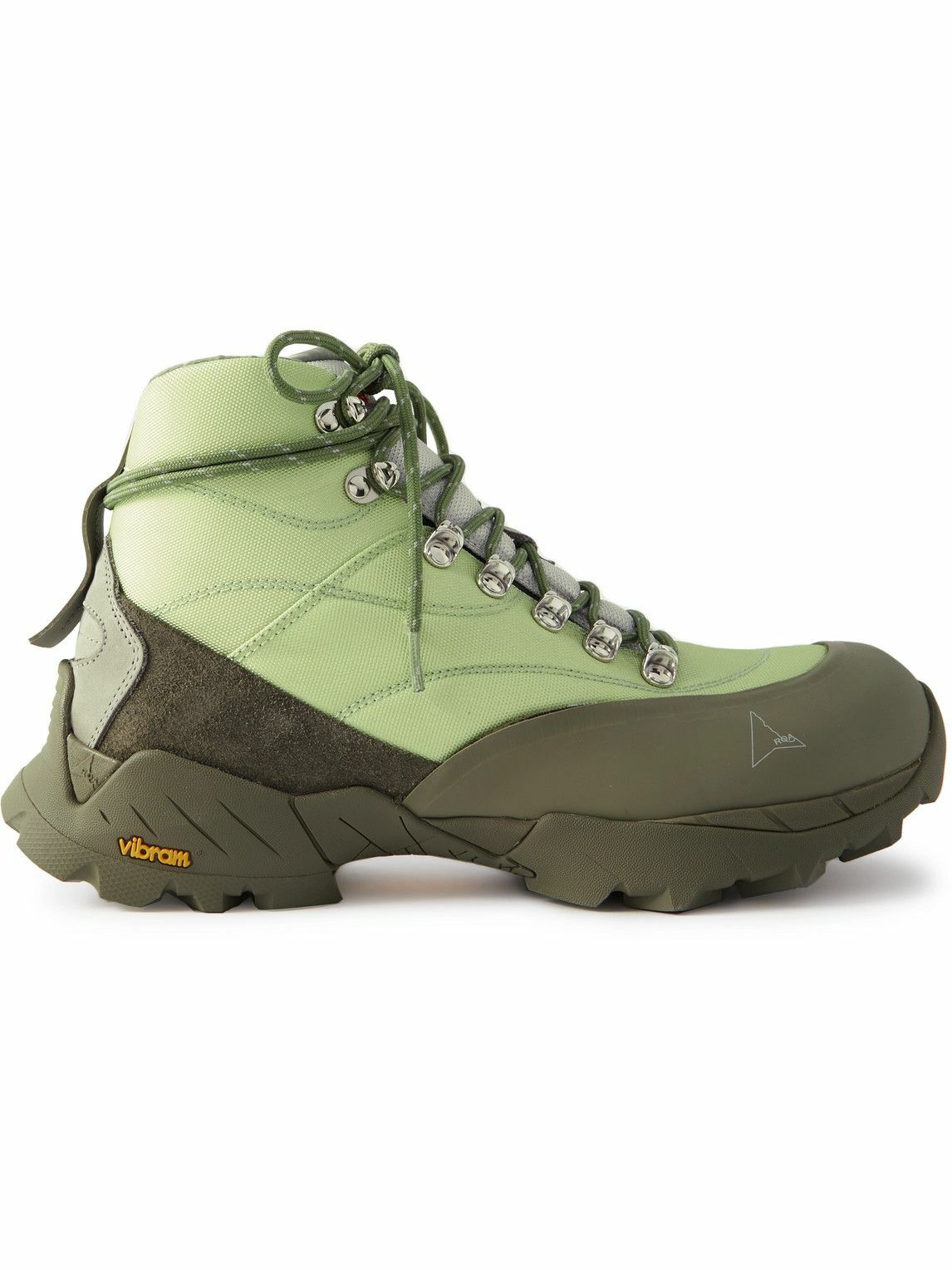 ROA Rubber and SuedeTrimmed Canvas Hiking Boots Green ROA