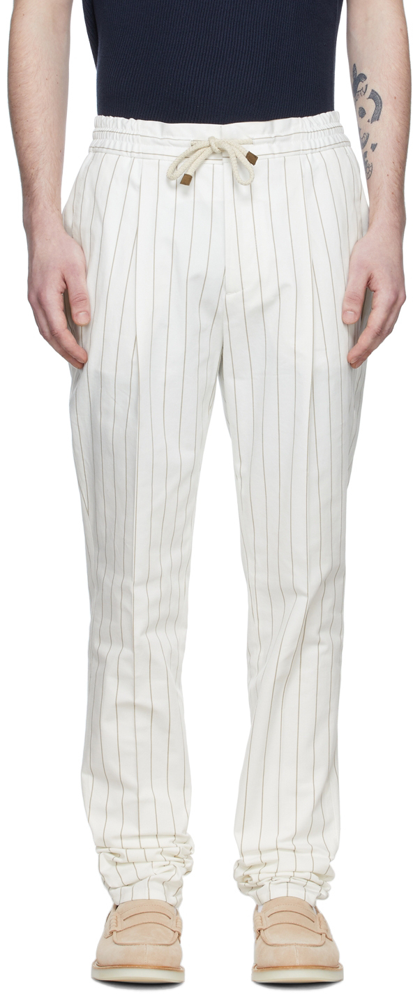 white stripe trousers