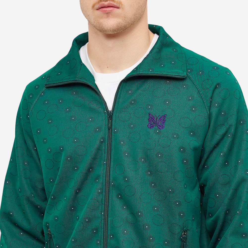 Needles Men's Poly Jacquard Patterned Track Jacket in Green Needles
