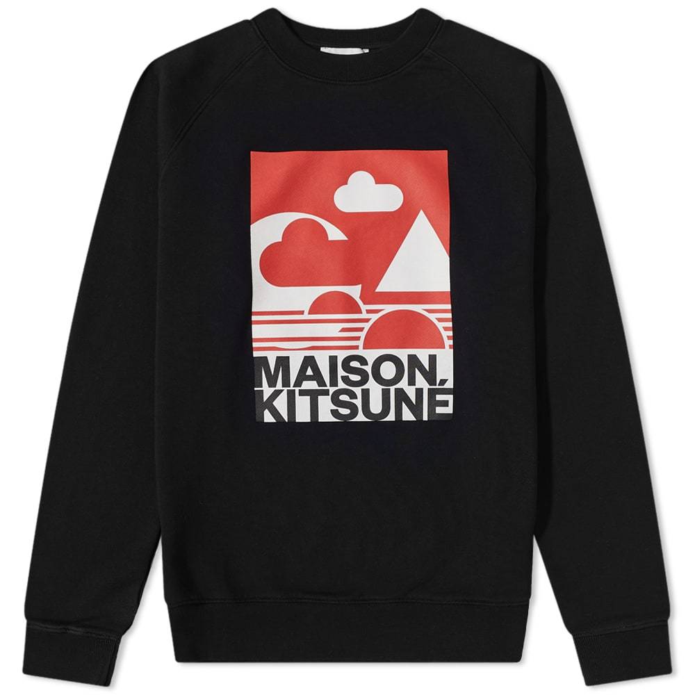 Maison Kitsune Black Handwriting Clean Sweatshirt Maison Kitsune
