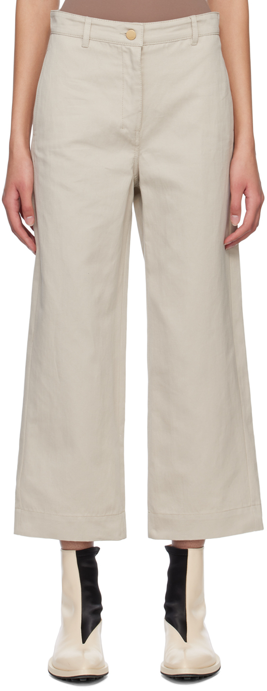 Max Mara Women's Silk and Mohair Trousers Beige