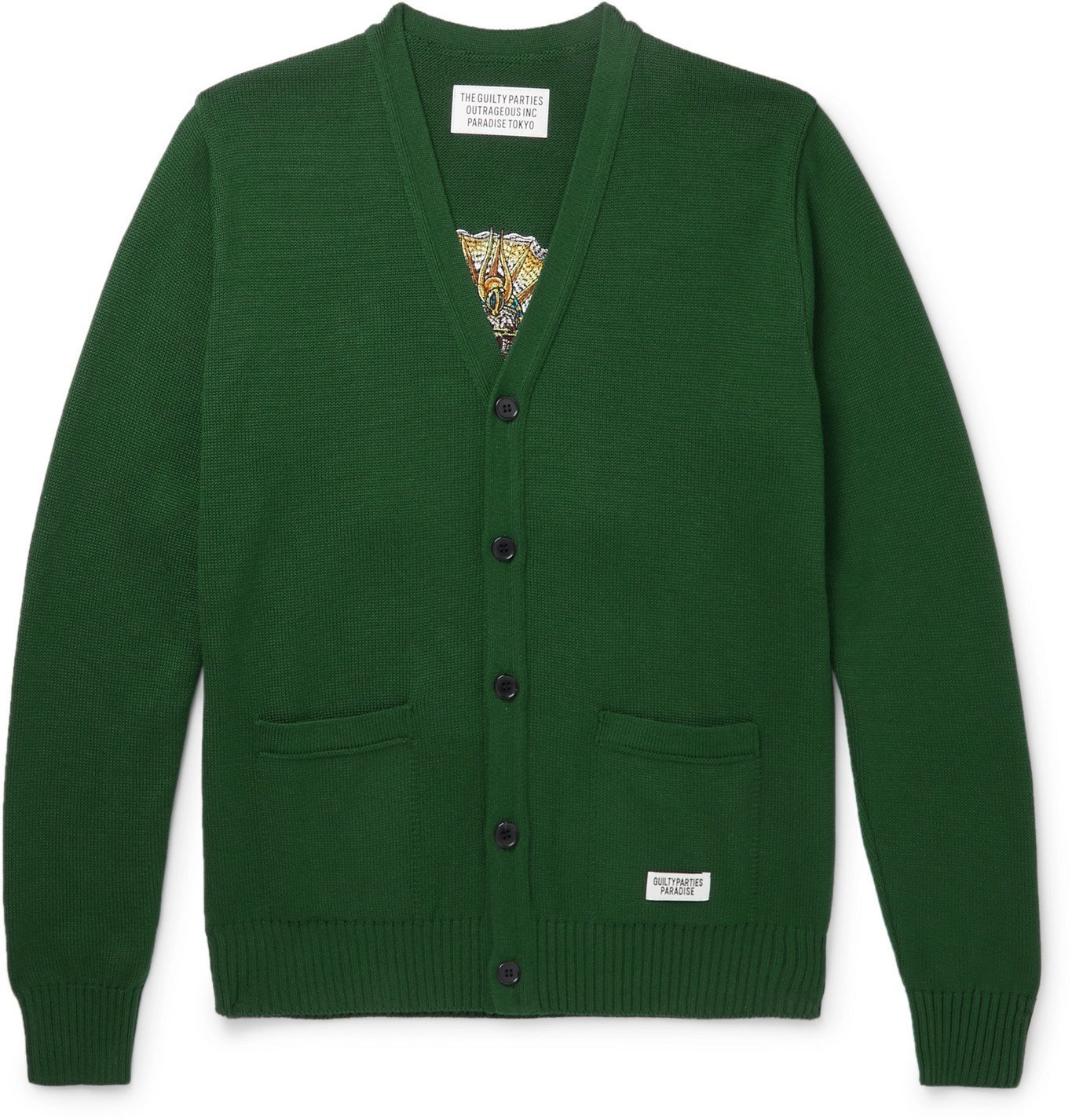 Wacko Maria - Tim Lehi Embroidered Cotton-Blend Cardigan - Green 