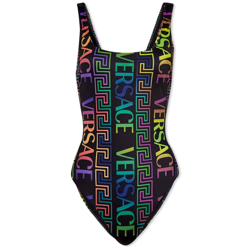 Versace Logo Rainbow Swimsuit Versace
