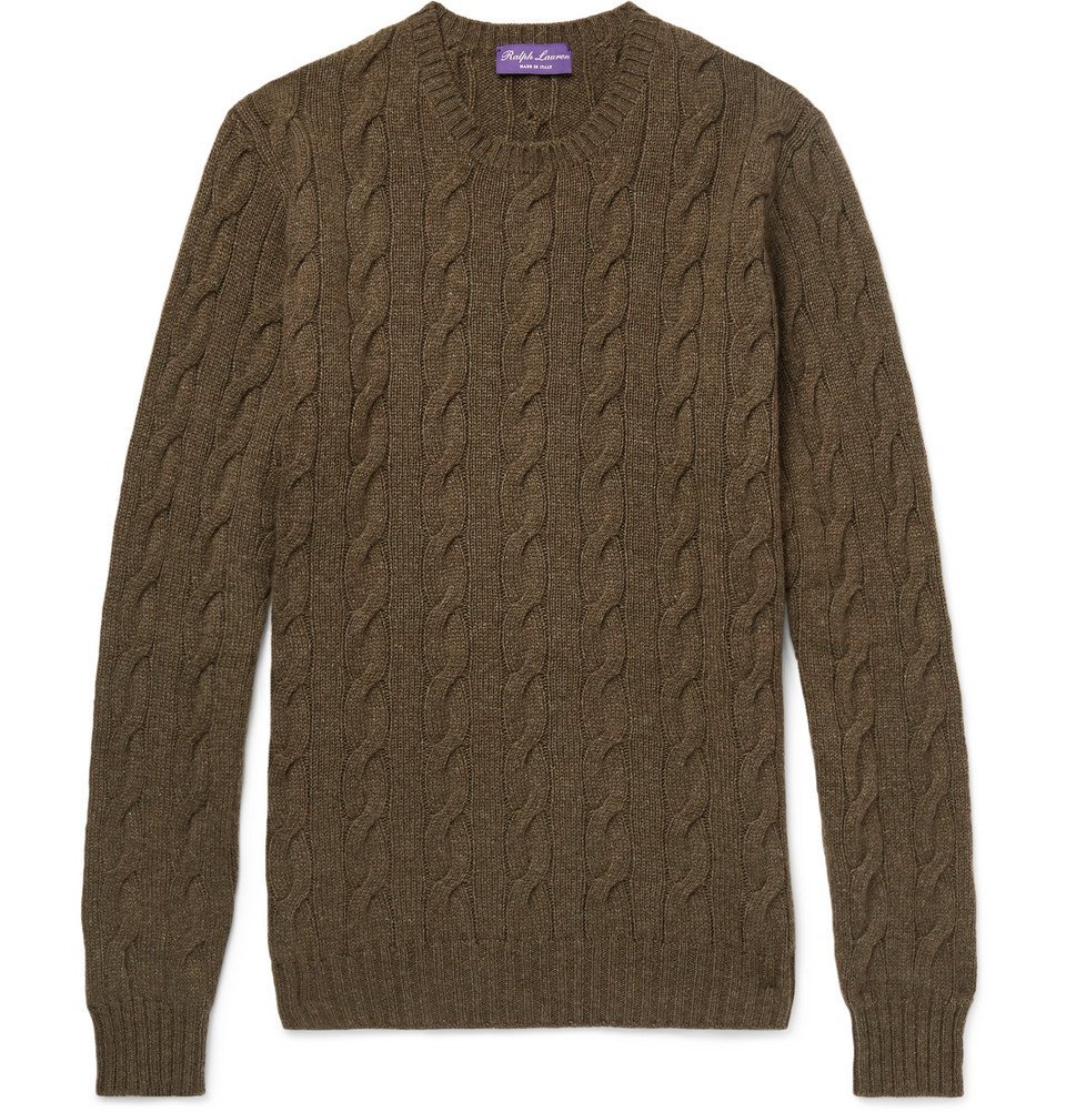 Ralph Lauren Purple Label - Cable-Knit Cashmere Sweater - Men - Brown Ralph  Lauren Purple Label