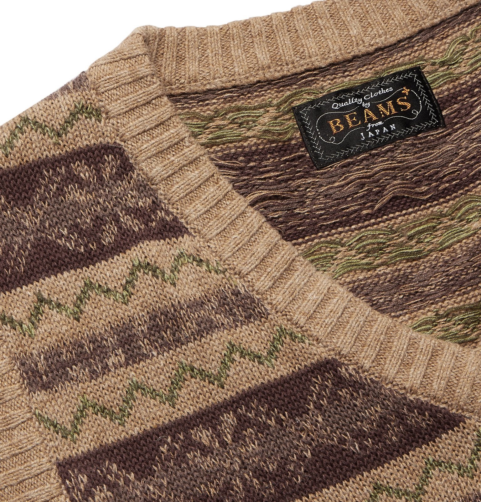 Beams Plus - Slim-Fit Fair Isle Linen and Cotton-Blend Sweater 