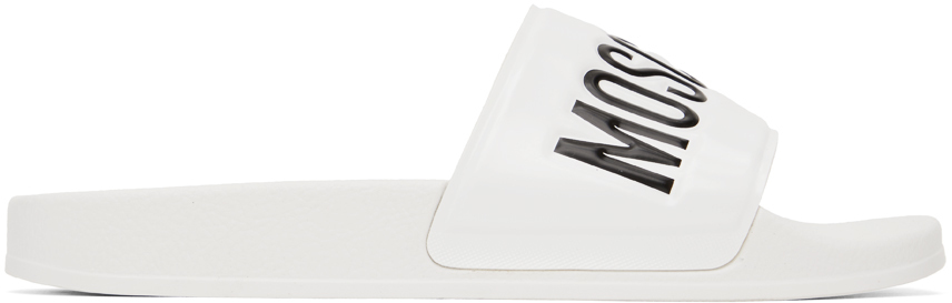 moschino slides white