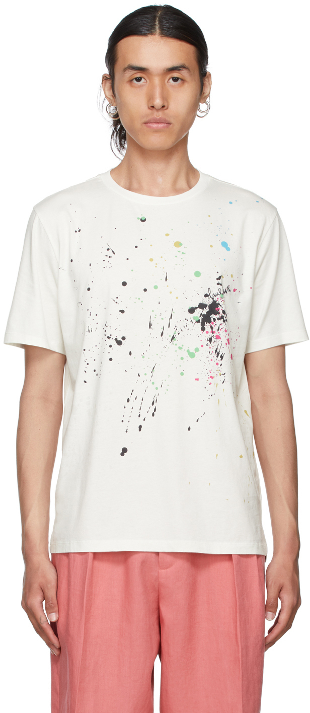 off white splatter tee