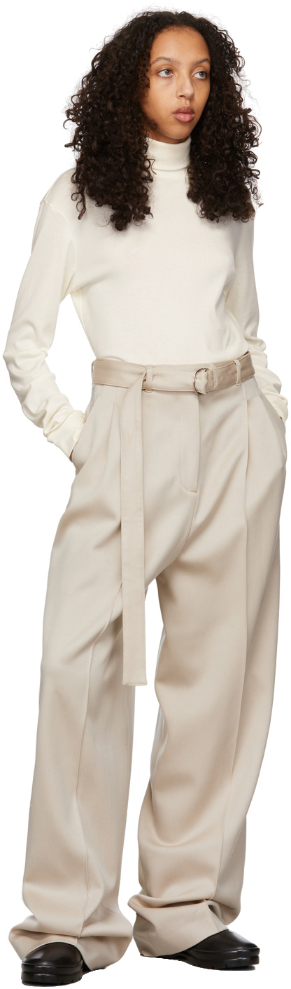 Peter Do Beige Signature Belted Tailored Trousers Peter Do