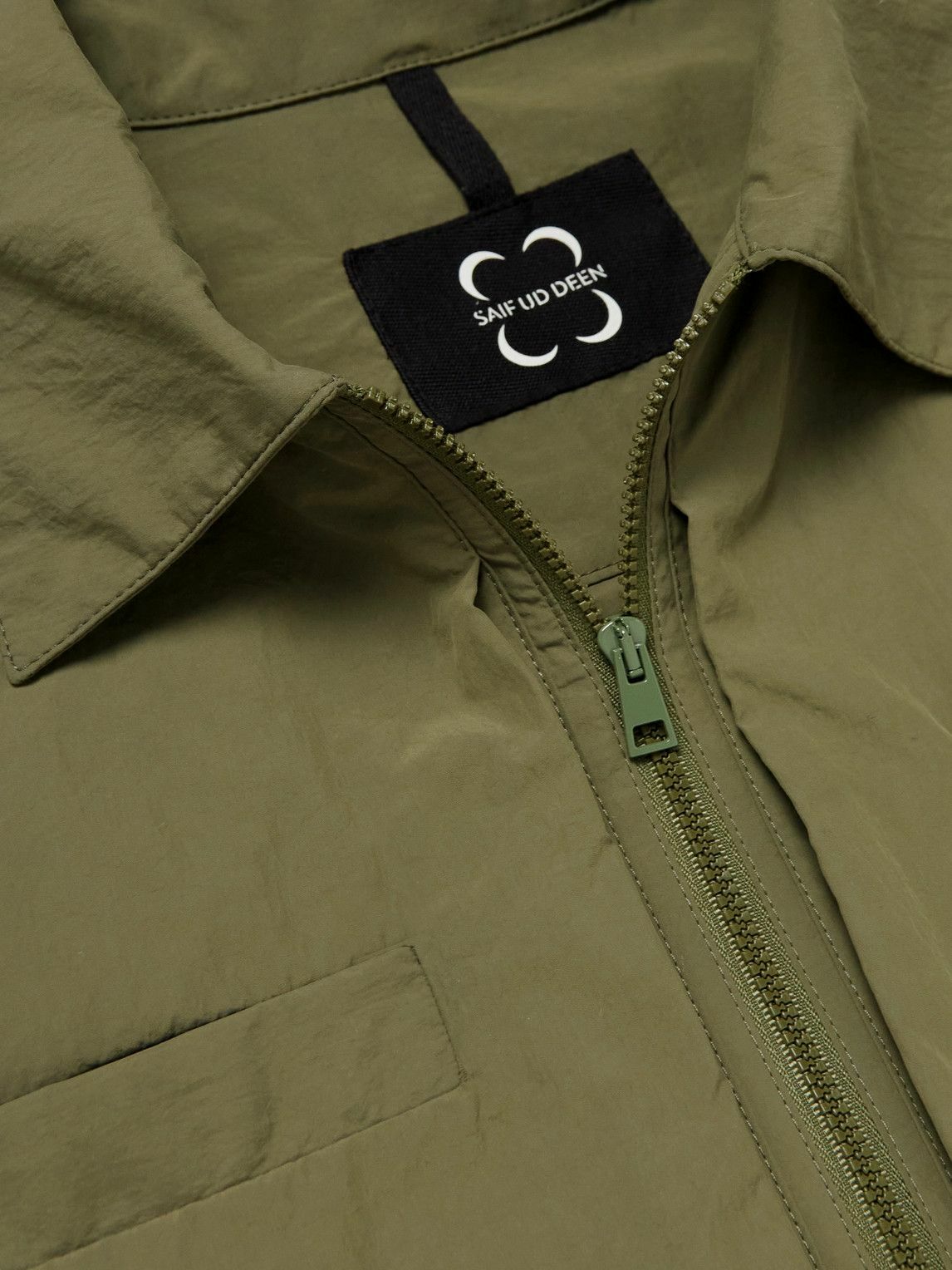 SAIF UD DEEN - Convertible Panelled Canvas Jacket - Green