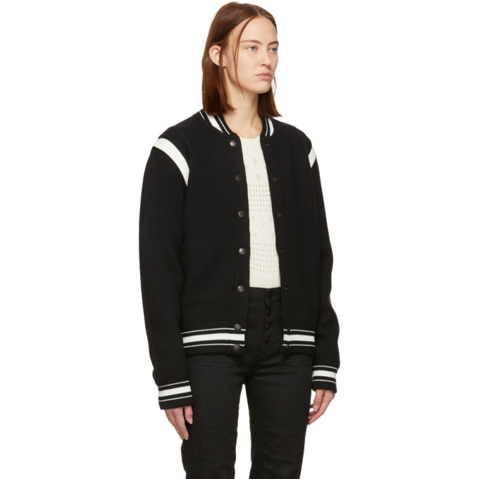 Givenchy Black and White Wool 4G Bomber Jacket Givenchy